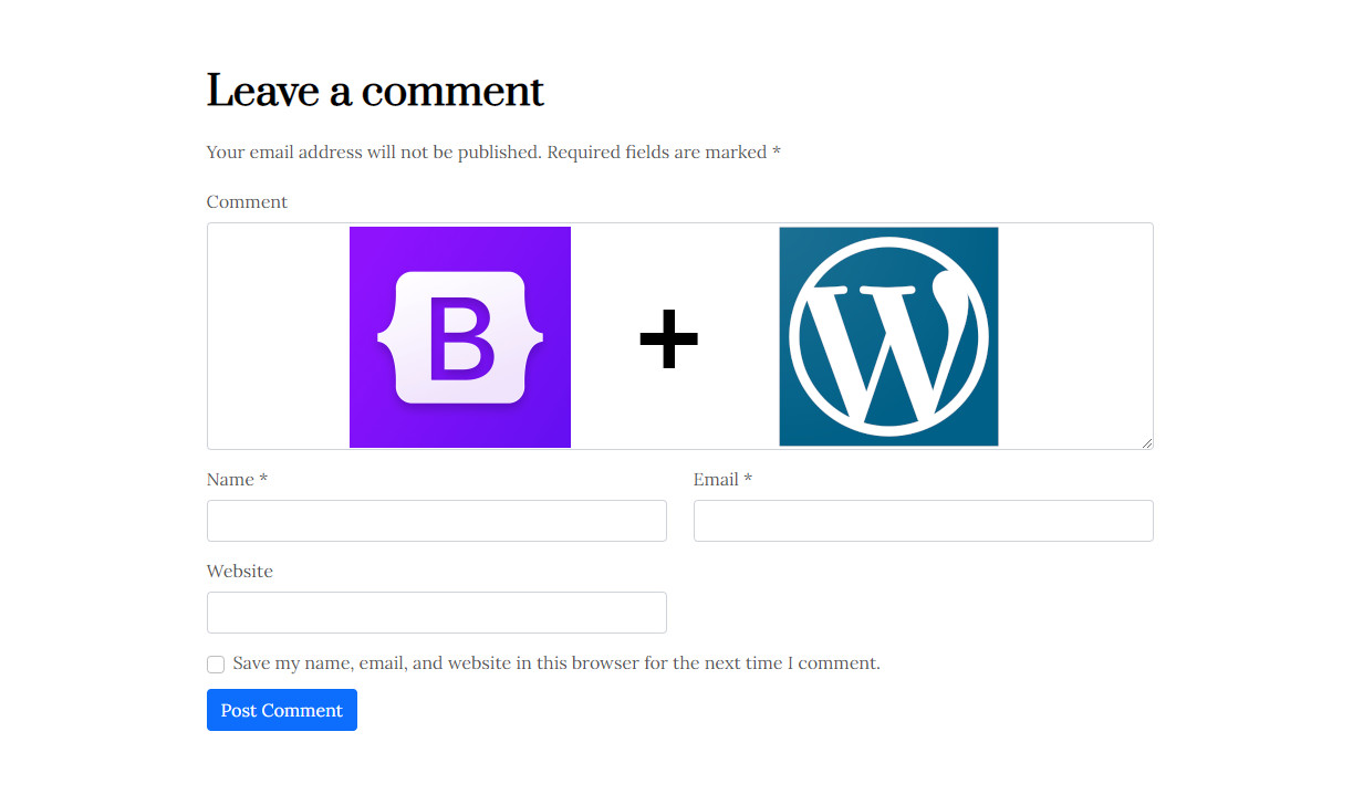 Comment form with bootstrap