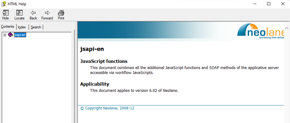 Adobe Campaign Classic JSAPI help file