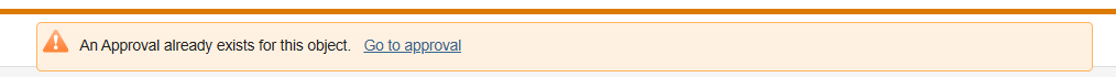 Salesforce Marketing Cloud Approvals. An approval already exists for this object. Go to approval.