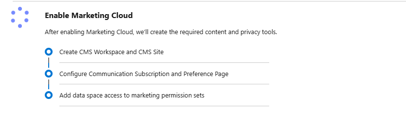 Auto deployment of marketing cloud after data space is confirmed
