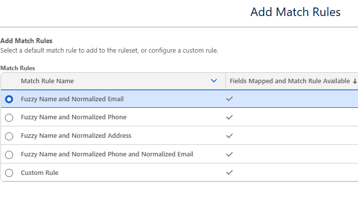 Salesforce Data Cloud add match rules to your identity resolution