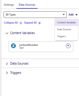 Add data source in marketing content message