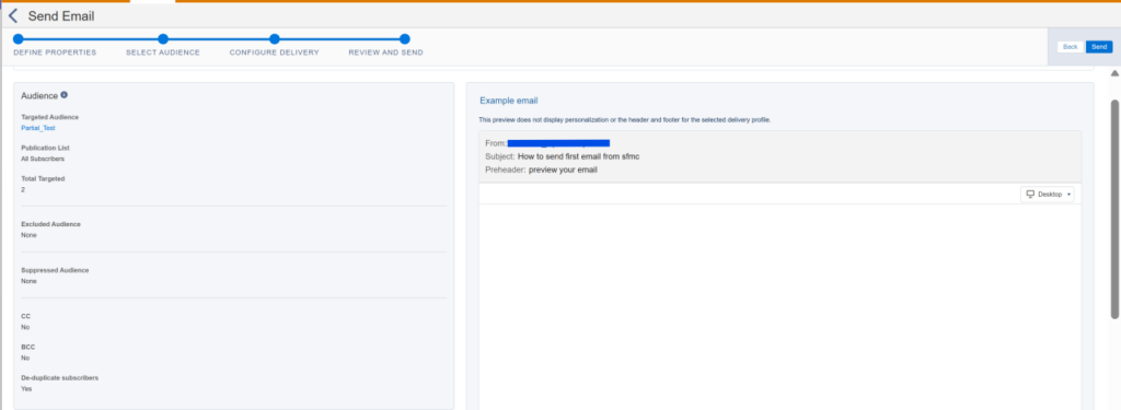 Email send review and send